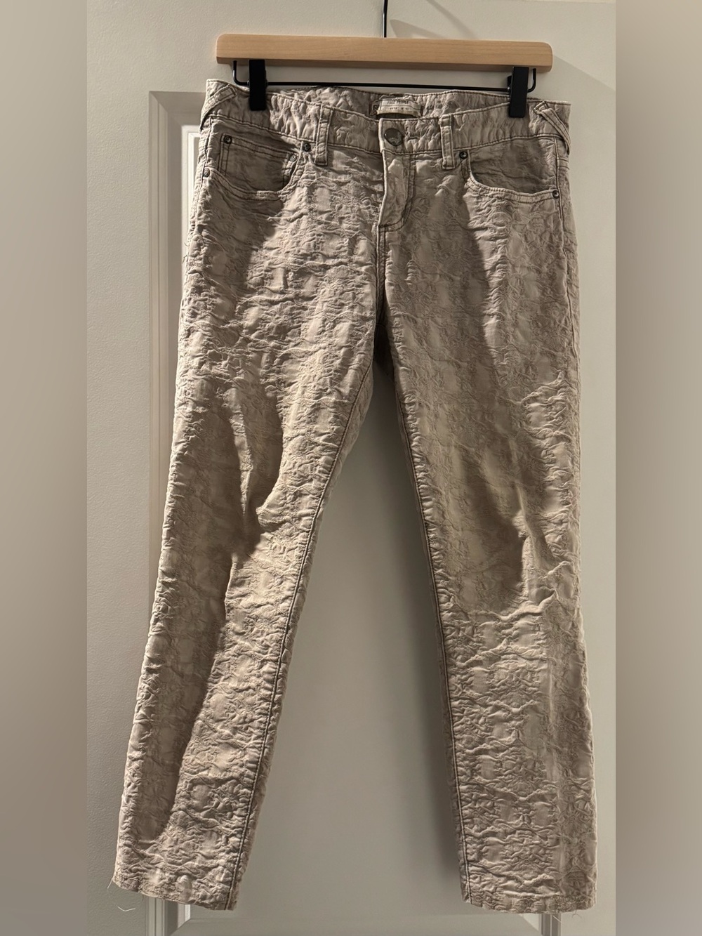 Free People womens Textured Chinos in Light Taupe
